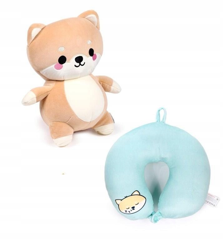 PODUSZKA PODRÓŻNA I PLUSZOWA ZABAWKA 2W1 PIES