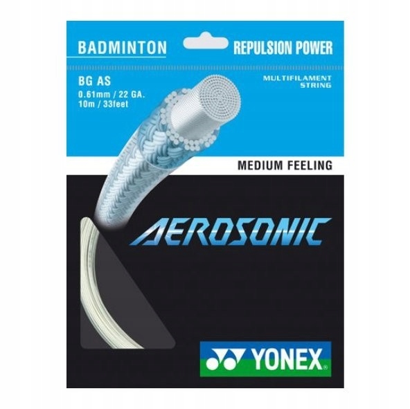 Naciąg badmintonowy Yonex Aerosonic set. 10 m. 0,61 mm. white 0,61 mm.