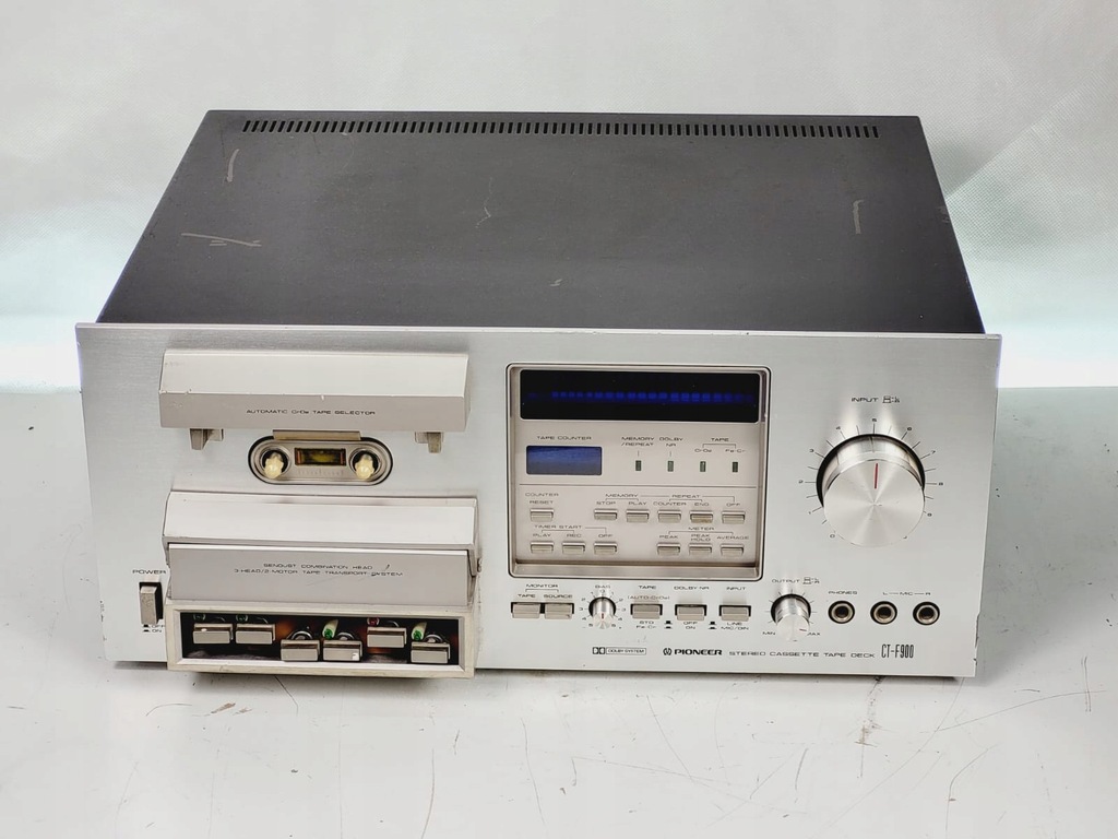 Magnetofon kasetowy Pioneer CT F900 srebrny Deck Vintage Blueline do serwis