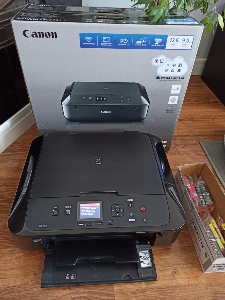 Drukarka Canon Pixma MG5750+tusze uszkodzona 12492007879 oficjalne archiwum Allegro
