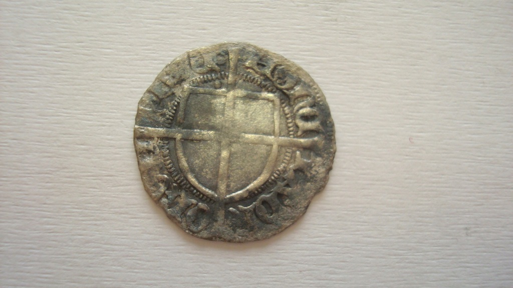 Moneta szeląg krzyżacki Paweł I Russdorff 1426