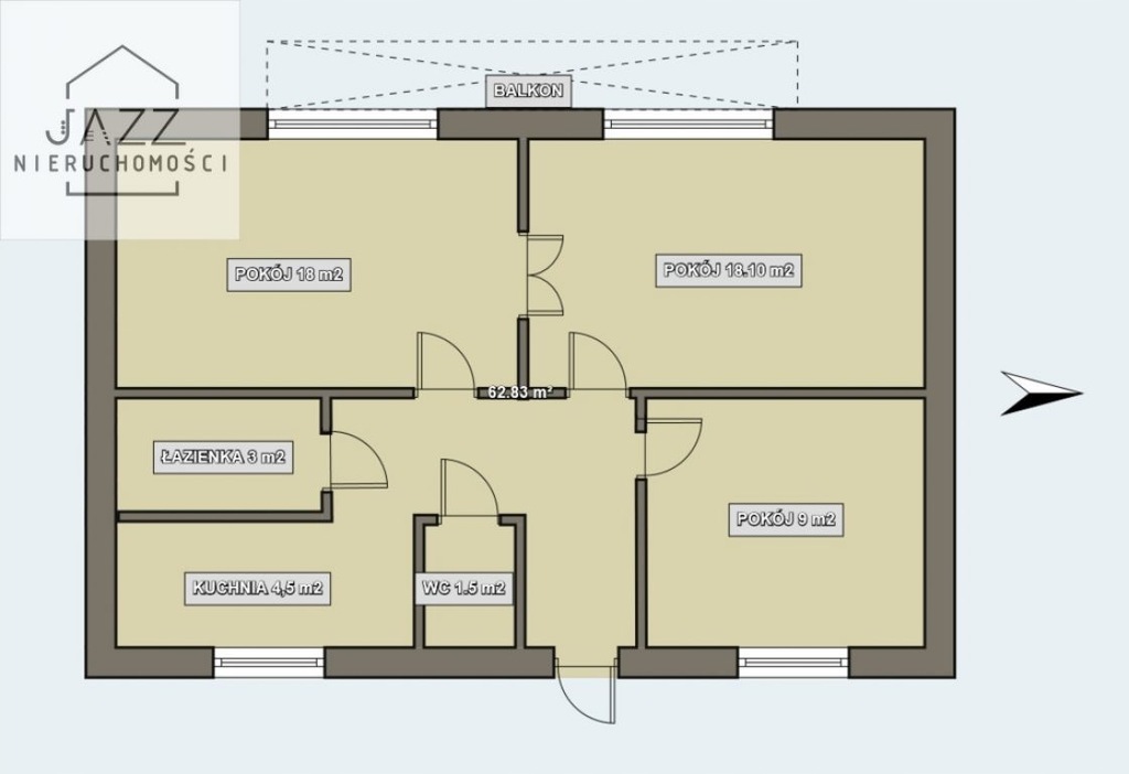 Mieszkanie Gdynia, Kamienna Góra, 62,29 m²