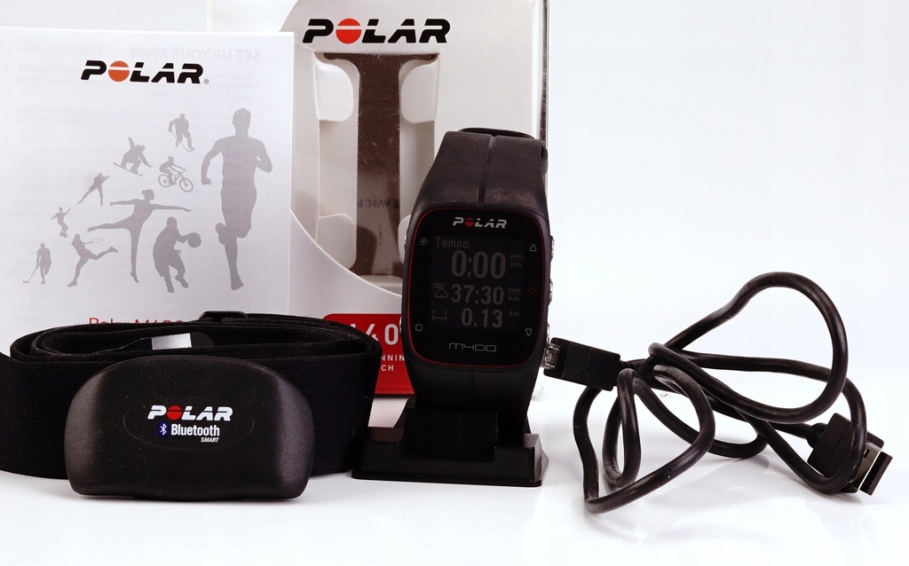 Zegarek Polar M400 Czarny + pas HR OKAZJA - 7845629103 - oficjalne archiwum Allegro