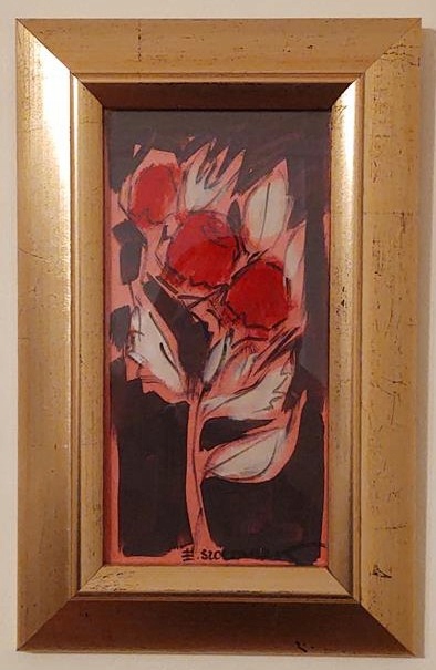 Obraz – kwiaty czerwone, Elżbieta Szołomiak