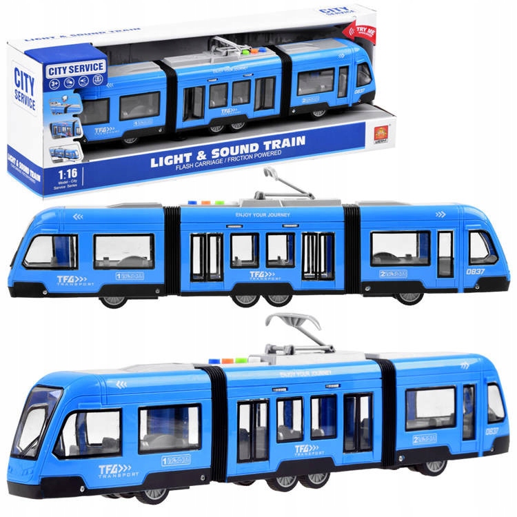 Przegubowy TRAMWAJ światło dźwięk ZA3834