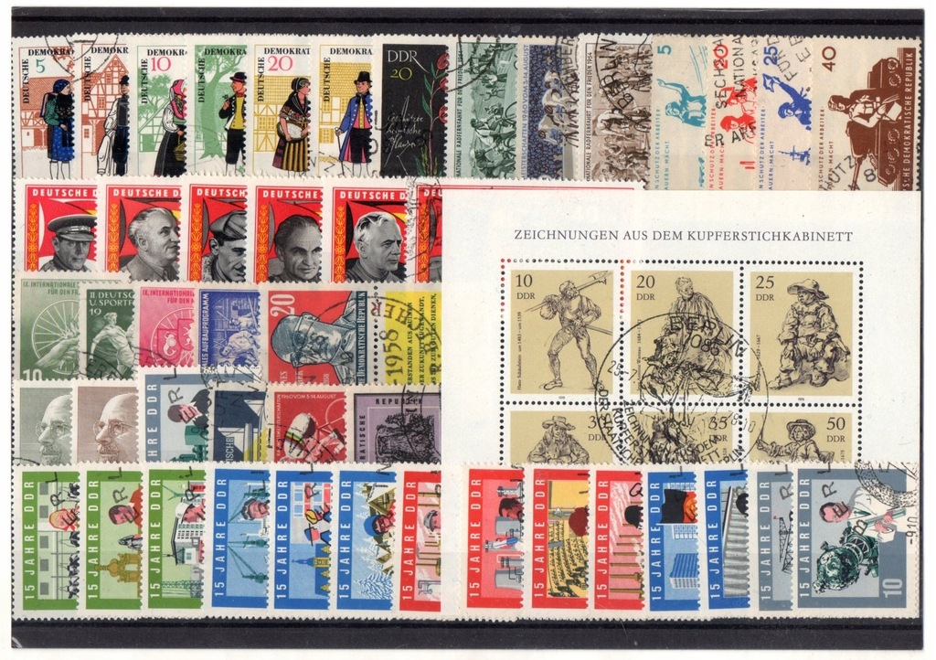 DDR - znaczki pocztowe, zestaw.