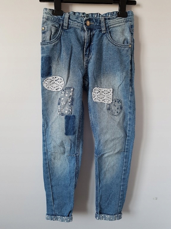 Spodnie jeansowe 146 C&a łaty
