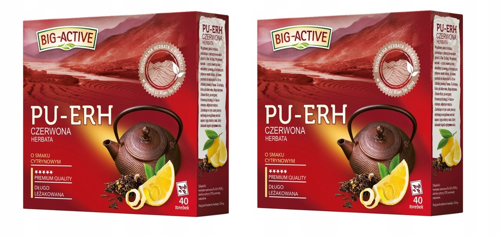 Herbata Czerwona Pu-Erh Big Active cytrynowa 80szt