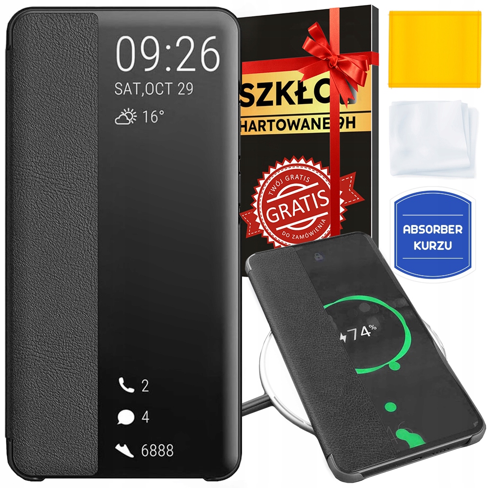 Etui SMART VIEW LEATHER do Samsung Galaxy A51 Case z klapką + SZKŁO 9H 2.5D