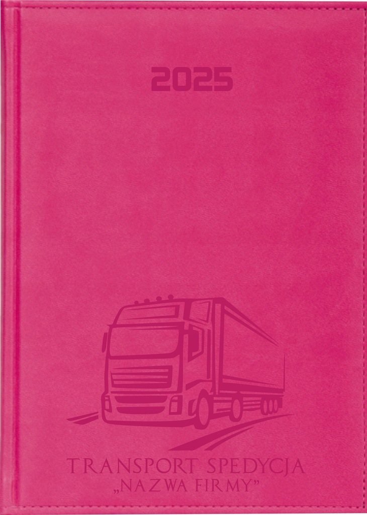 GRAWER Kalendarz A5 2025 dzienny książkowy firmowy transport spedycja logo
