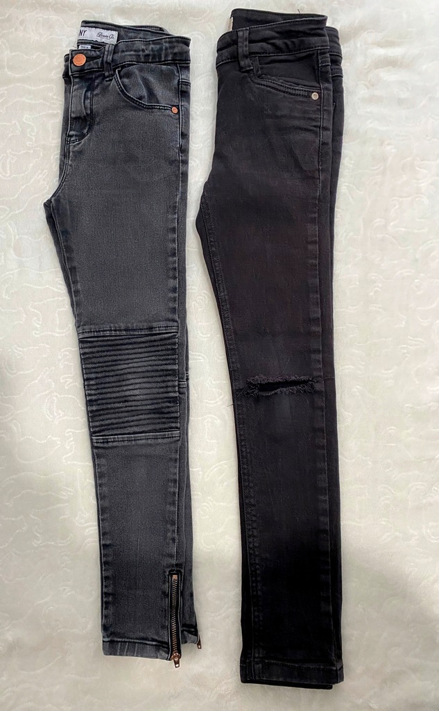 Next Denim Co spodnie jeans czarne rurki 9-10l 140