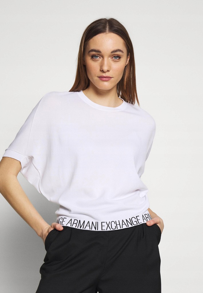 V3I208*ARMANI EXCHANGE T-SHIRT BIAŁY DAMSKI L S01