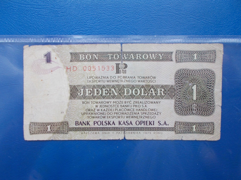 Bon Towarowy Pekao 1 Dolar seria HD 1979 r