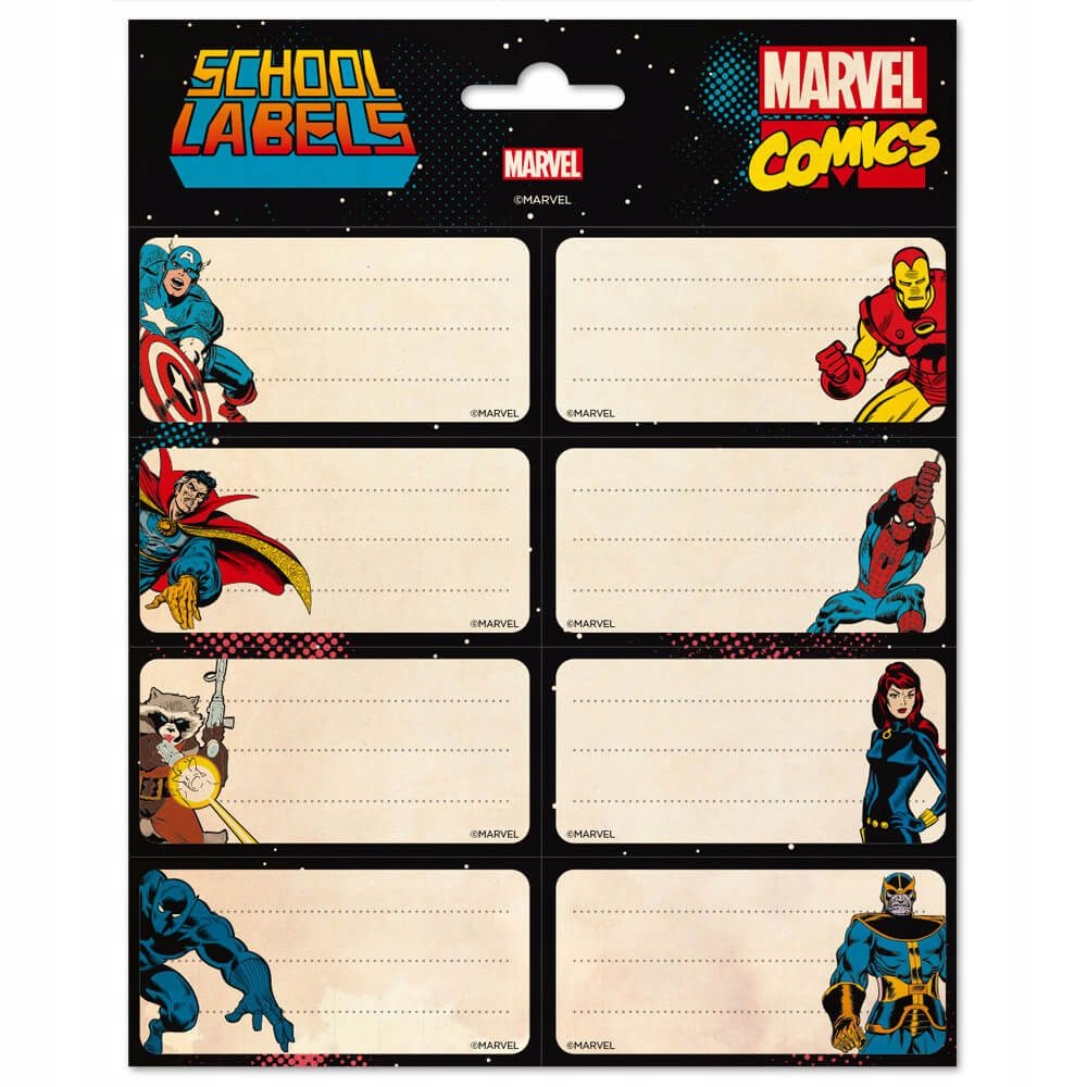 Naklejki na zeszyt Marvel Komiks Avengers postacie