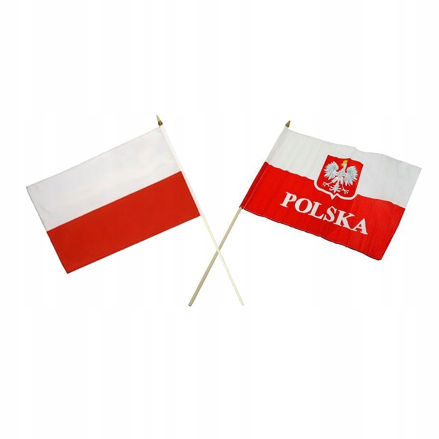 Flaga POLSKA 30x40 cm z uchwytem drewnianym mix 3