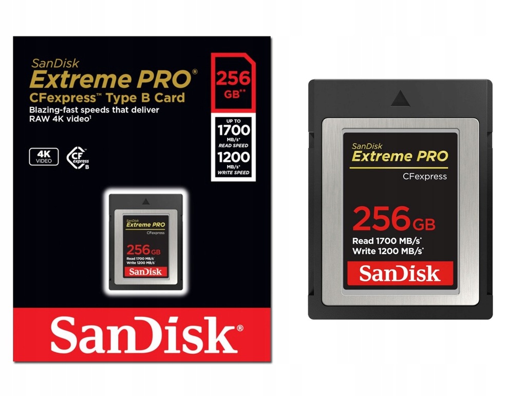 KARTA SANDISK CFEXPRESSS TYP B 256GB 1700/1200MB/S