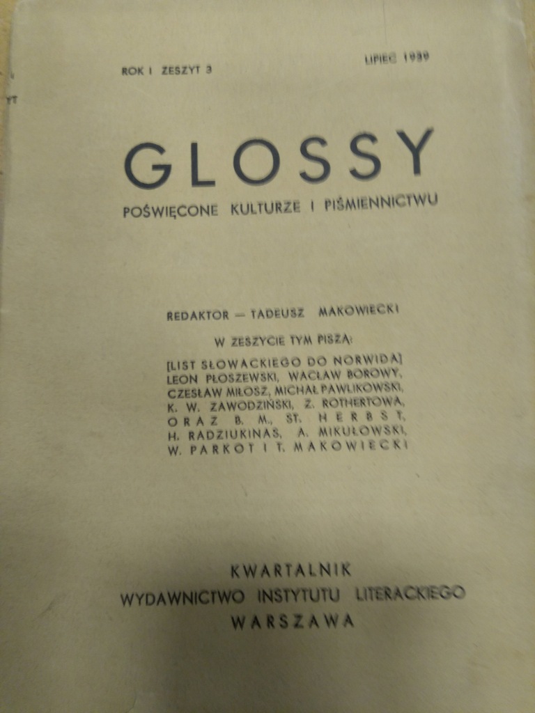 GLOSSY 1939 ZESZYT 3