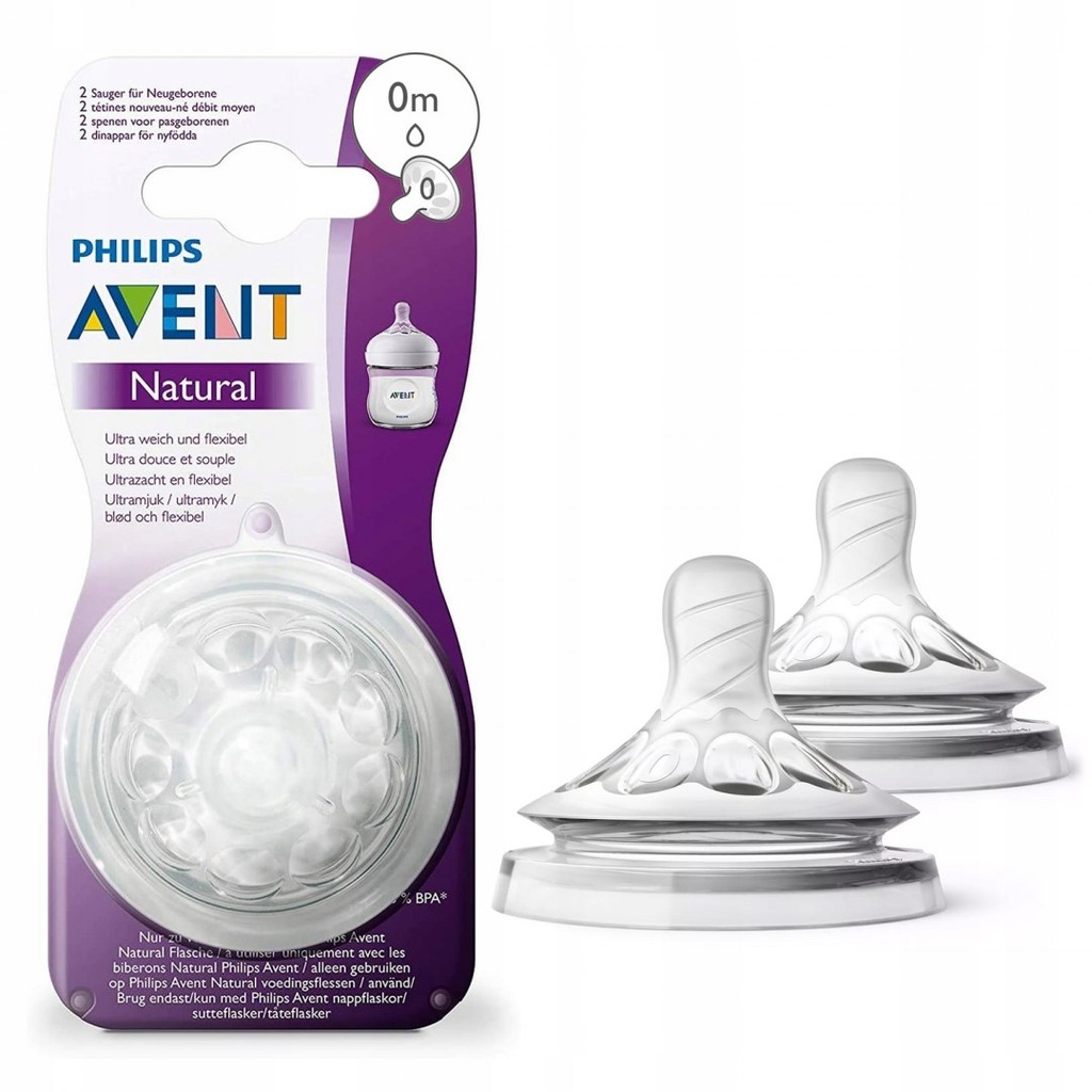 PHILIPS AVENT NATURAL Smoczek antykolkowy 0+ 2 szt