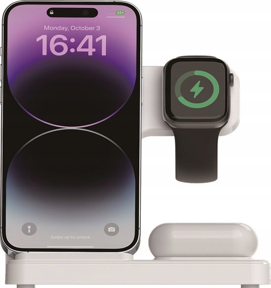 Bezprzewodowa stacja ładująca 3 w 1, ładowarka, z kablem USB-C