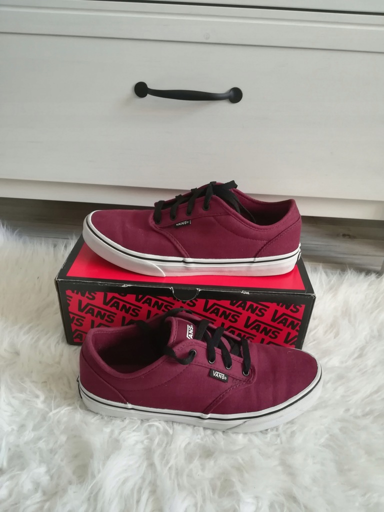 Vans atwood bordowe vansy trampki burgundowe 39