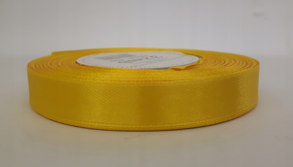 Ozdoba dekor wstążka satynowa 12mm/32m ŻÓŁTA