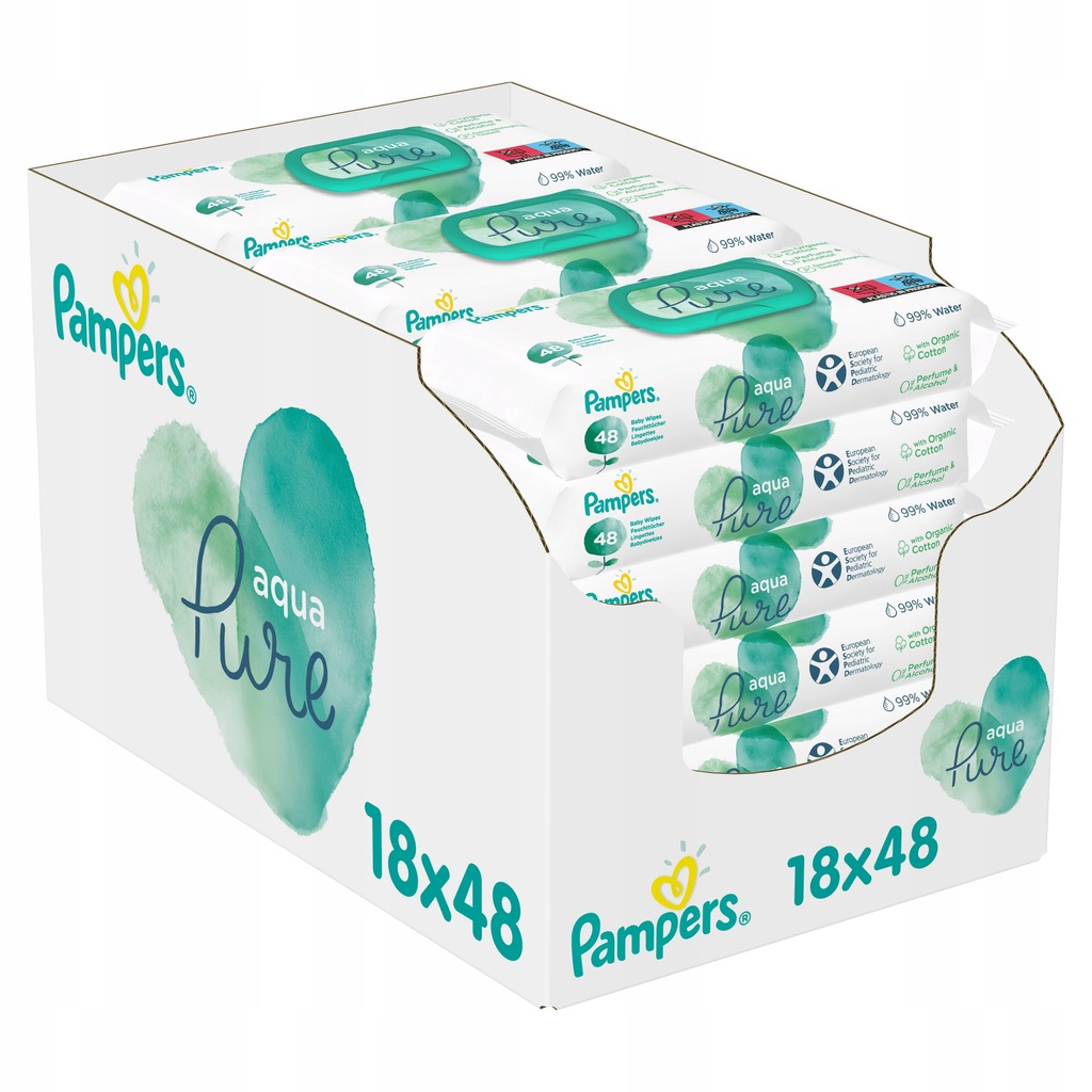 Купить Влажные салфетки Pampers AQUA PURE 18х48.: отзывы, фото, характеристики в интерне-магазине Aredi.ru