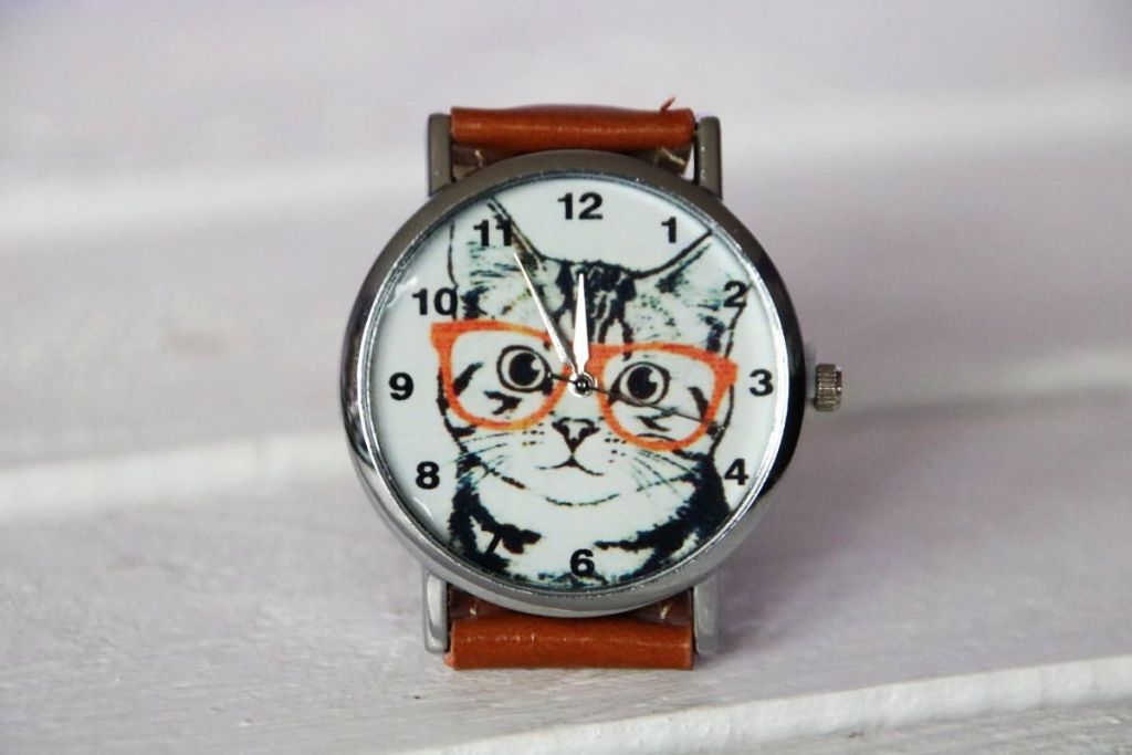 Zegarek Kot w okularach NOWY prezent Kocia Łapka