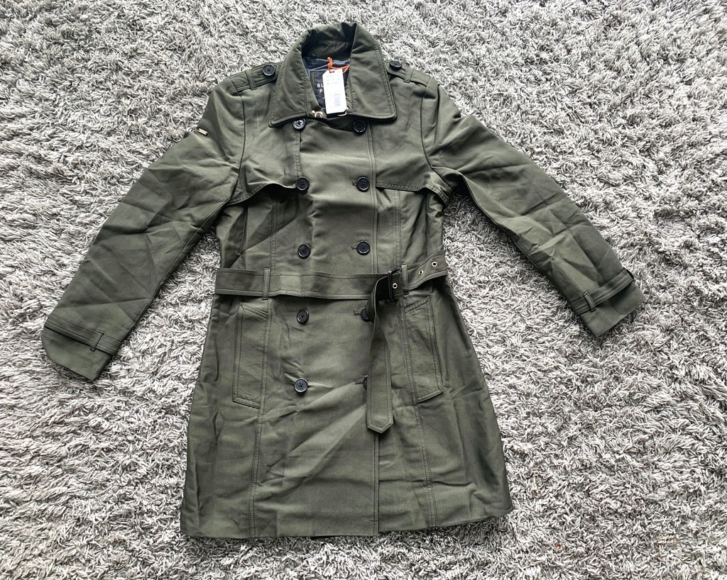 Superdry Belle Trench trencz nowy khaki 38 M