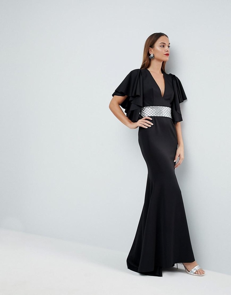 ASOS__XDI CZARNA MAXI SUKIENKA GLAMOUR__XXS