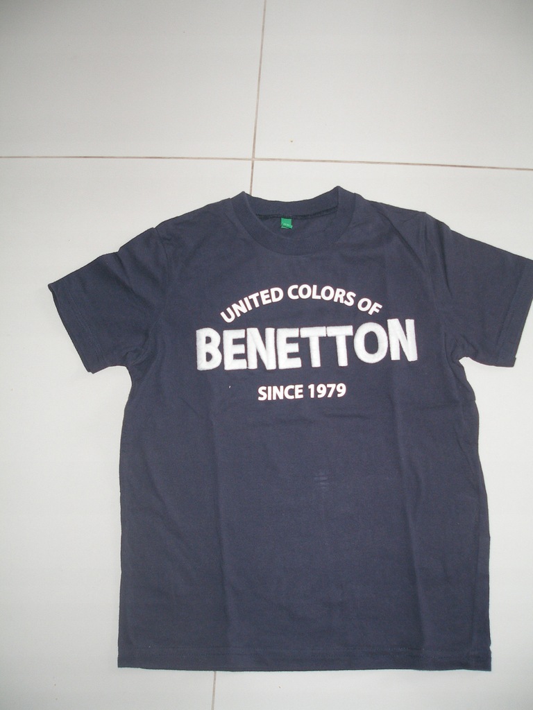 BENETTON granatowy T-shirt S roz. 122 cm