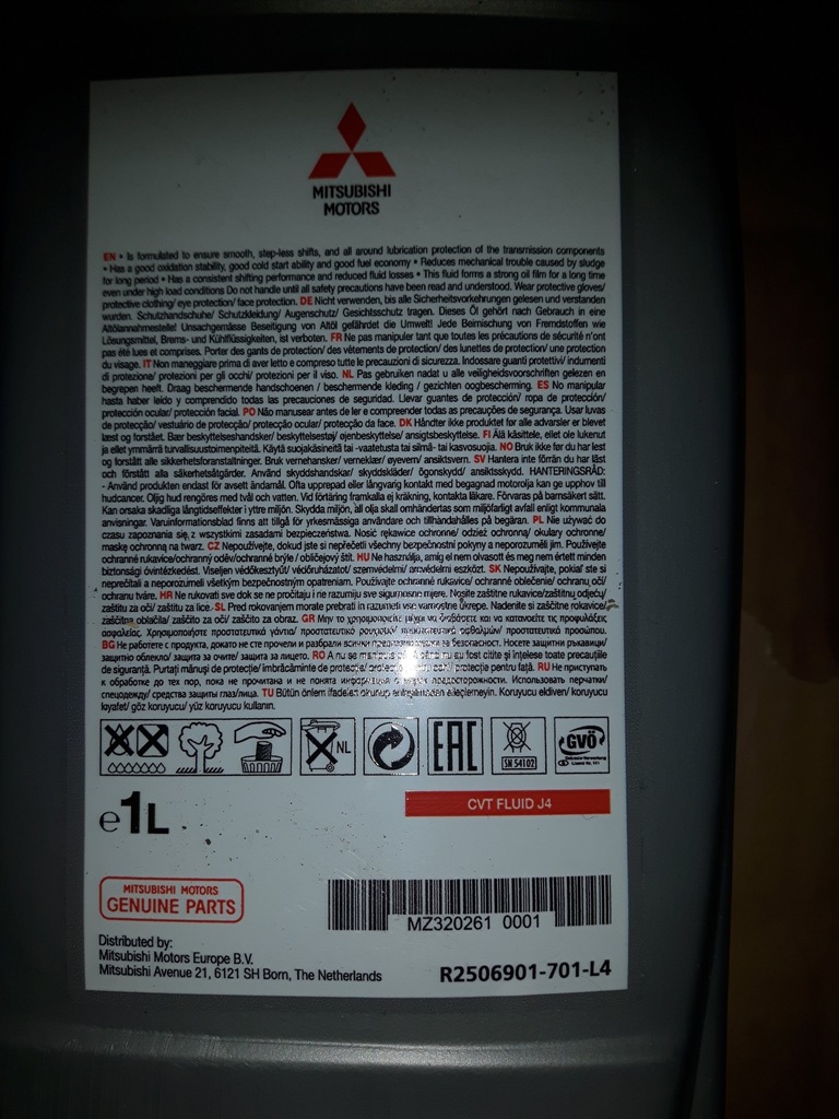 Oryginalny olej do skrzyni CVT Mitsubishi MZ320261 - 7098403018 ...