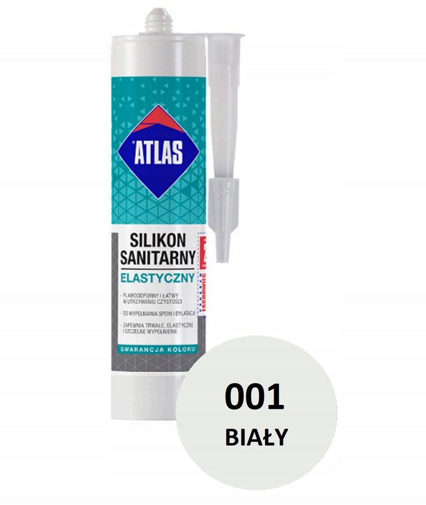 ATLAS SILIKON SANITARNY ELASTYCZNY 001 BIAŁY 280ML