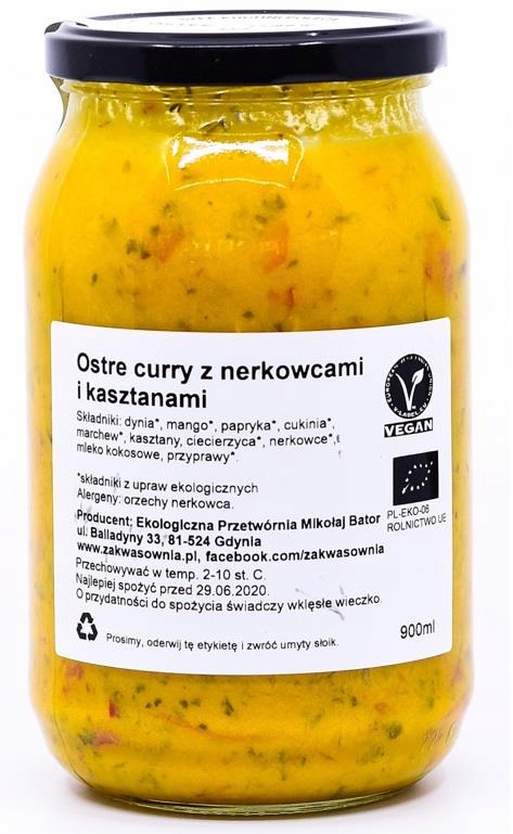 Curry Ostre z Kasztanami I Mango Bio 900 ml - Zakw