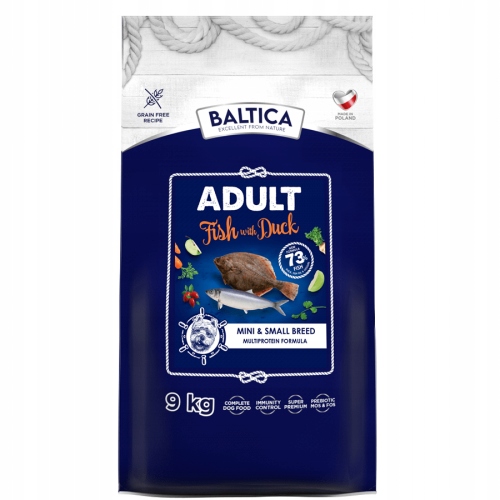 BALTICA Adult Fish with Duck XS/S 9kg dla psów dorosłych hipoalergiczna