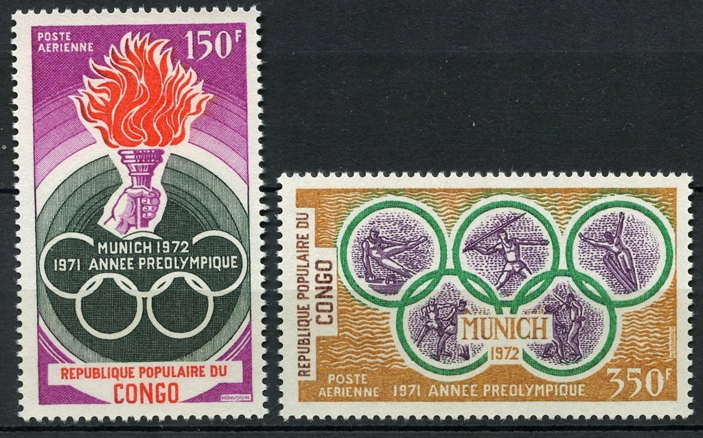 Kongo** Mi. 312-13 Igrzyska Olimpijskie