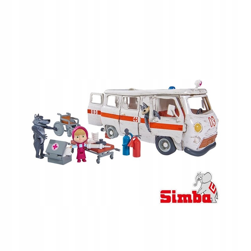 Masza i Niedźwiedź Ambulans Simba akcesoria