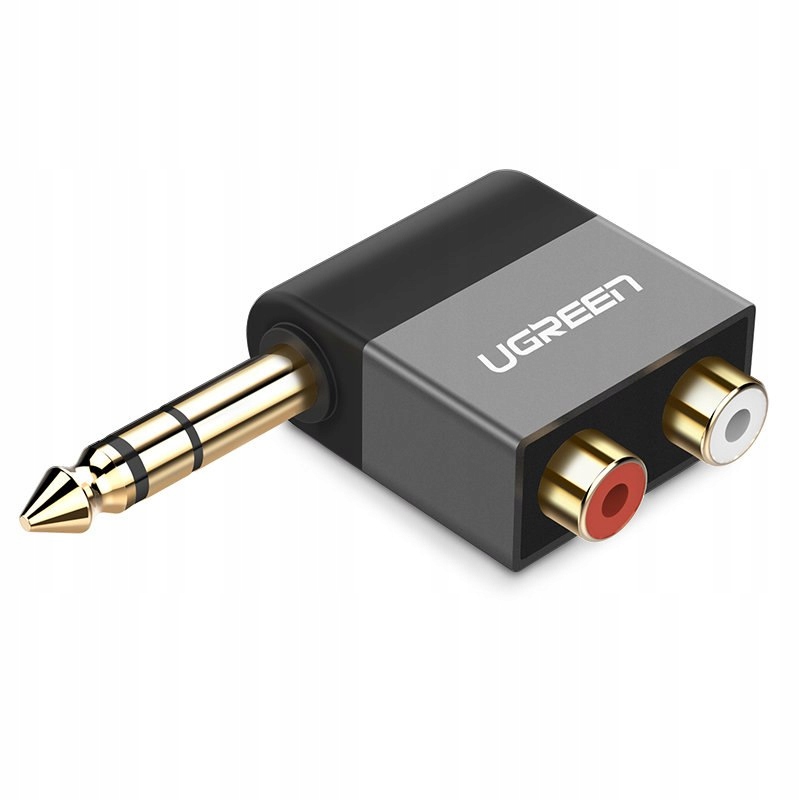 Adapter przejściówka audio jack 6.35mm męski do 2x