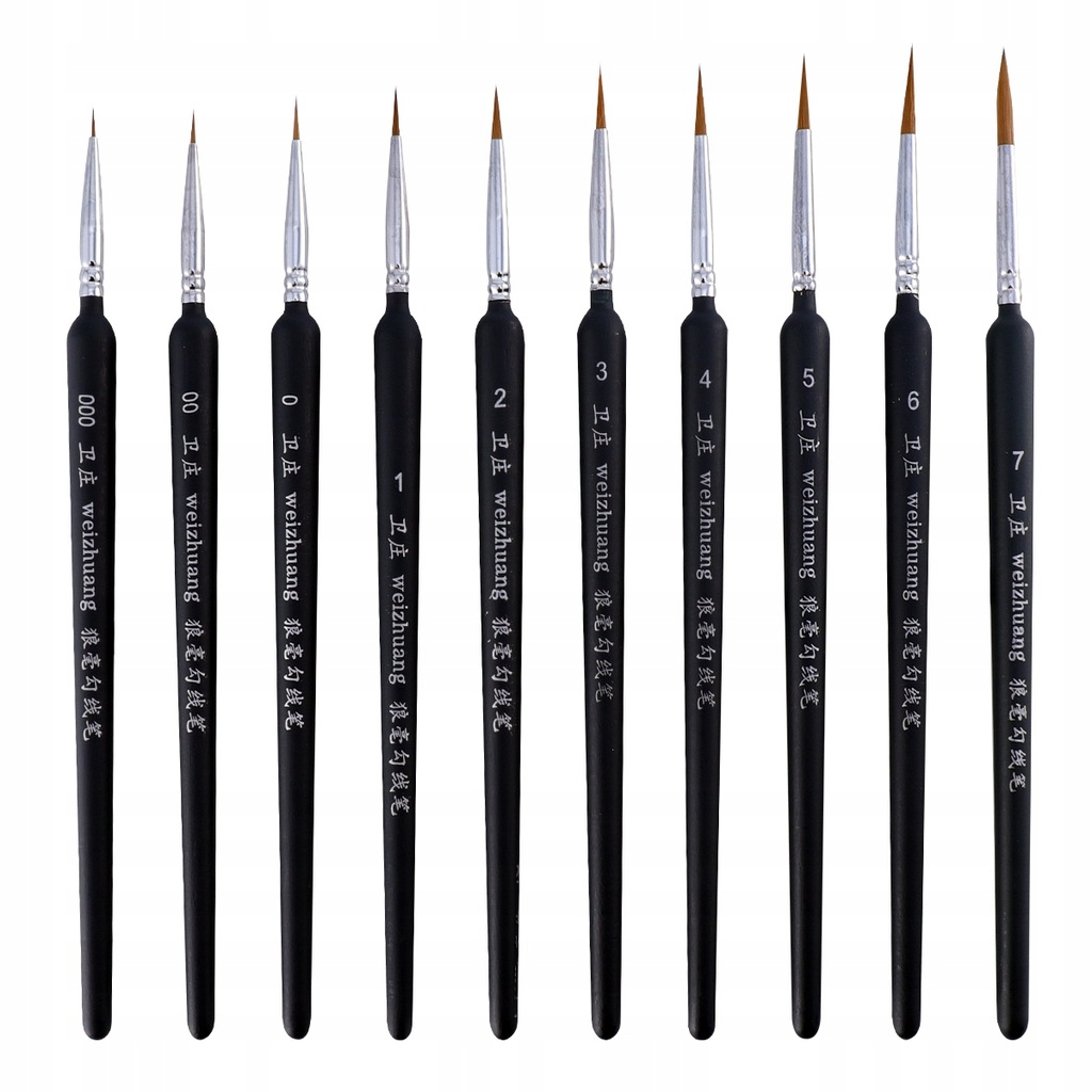 10 sztuk Liner Pen Brush Fine Detail Brushes