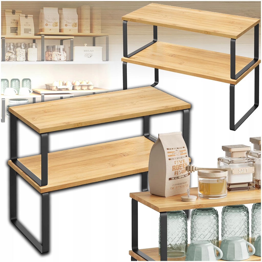 PÓŁKA STOJĄCA ORGANIZER NA PRZYPRAWY KUCHENNY ZESTAW 2 SZTUKI