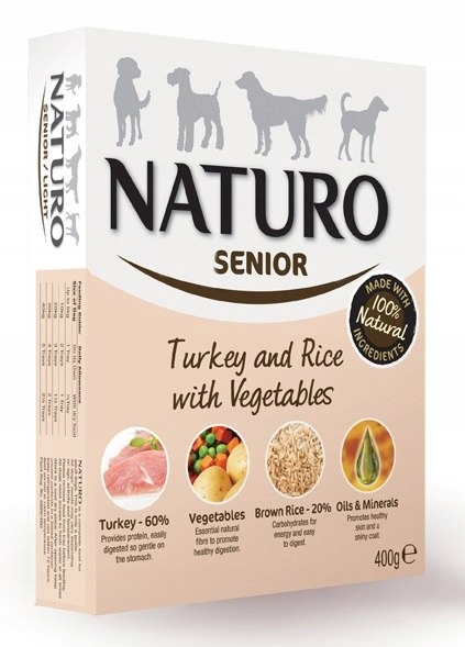 NATURO SENIOR - indyk z ryżem i warzywami 400 g NA