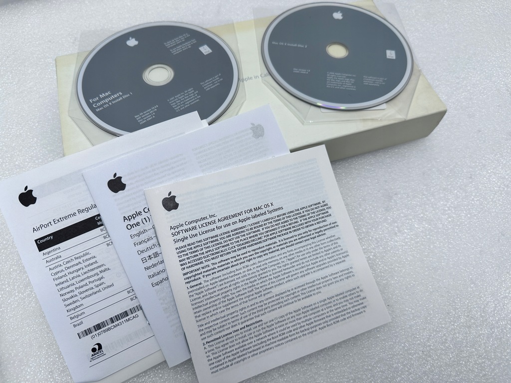 Oryginalny zestaw instalacyjny Apple Mac OS X + Instrukcje Licencje (A)