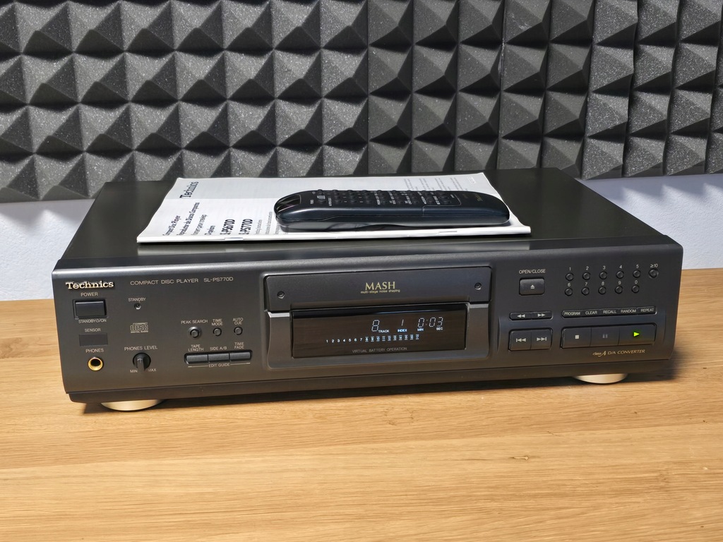 TECHNICS SL-PS770D ODTWARZACZ CD KOMPAKT + ORYGINALNY PILOT TOP LASER WARTO