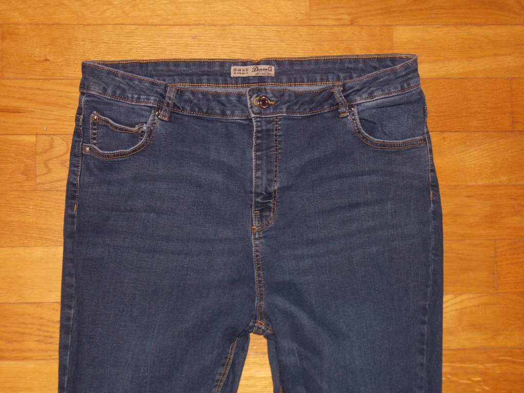 Spodnie jeans DENIM CO rurki wysoki stan 48