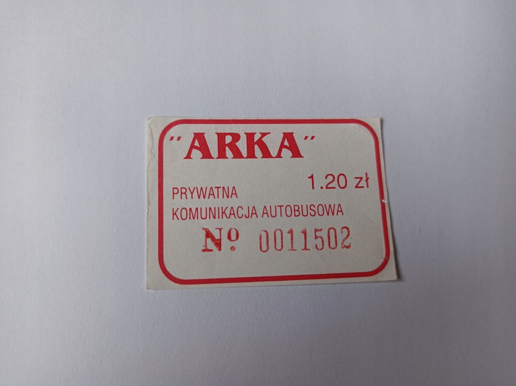 BILET PKA ARKA OTWOCK 1,20zł
