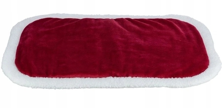 TRIXIE Xmas Nevio mata owalna dla psa lub kota, biało/czerwona 98x58 cm