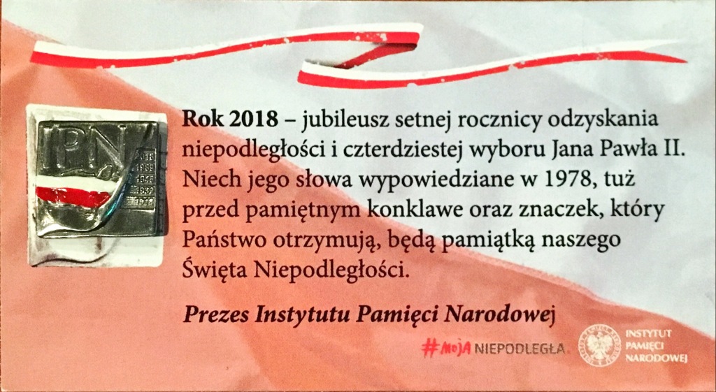 Przypinka 100 lecie niepodległości