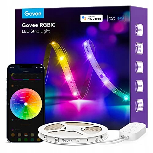 Govee RGBIC Alexa LED Pasek Light 5m Smart WiFi Synchronizacja z muzyką