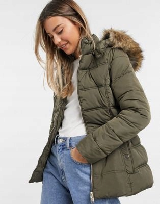 NEW LOOK KURTKA DAMSKA KHAKI Z PASKIEM 40 DCA