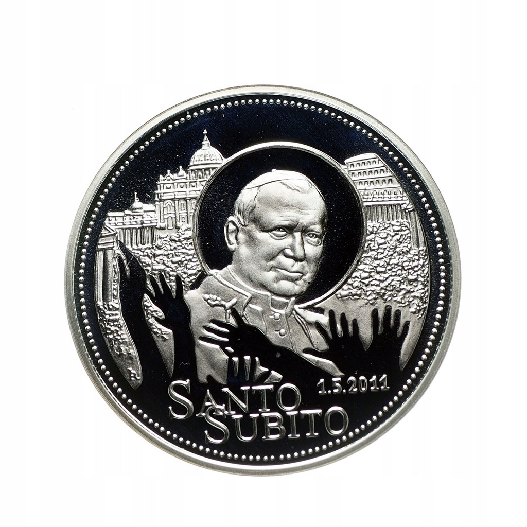 130011 Medal Jan Paweł II Santo Subito srebro