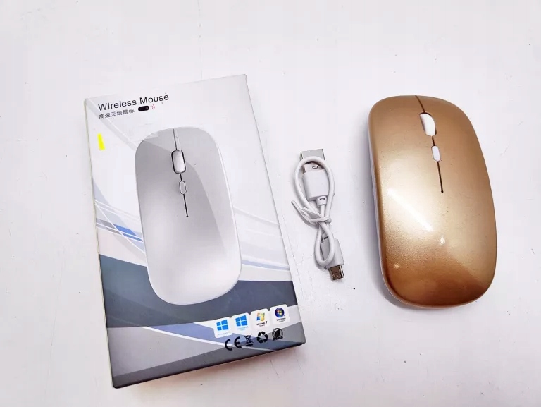 MYSZ OPTYCZNA BEZPRZEWODOWA TRUSTY 4D SLIMFIT ZŁOTA